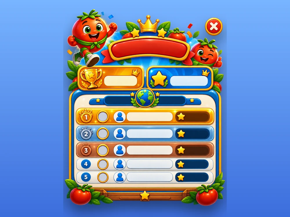 Global leaderboard with top players